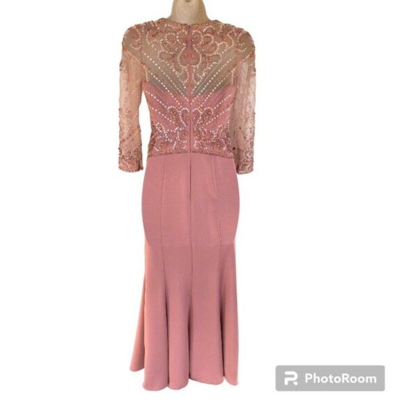 Marsoni Beaded V Neck Maxi Formal Dress 4 - Picture 5 of 13